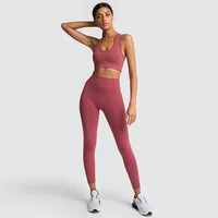 

Custom Women Seamless Yoga Sportswear Sets Wholesale Seamless Leggings Sports Bra High Impact Sports Suit