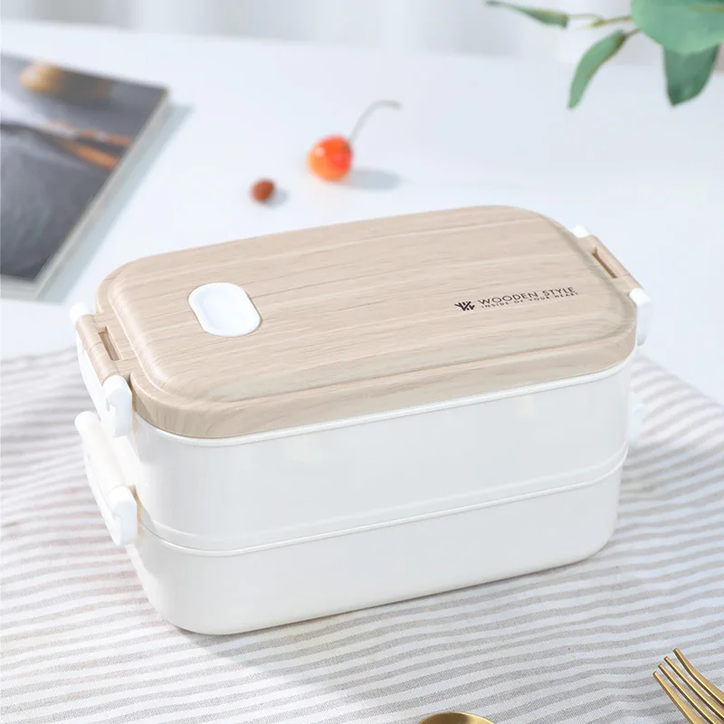 

Stackable Microwave and Dishwasher Safe BPA Free Adults Children stainless steel 2-Tier Japanese Bamboo Lunch Box