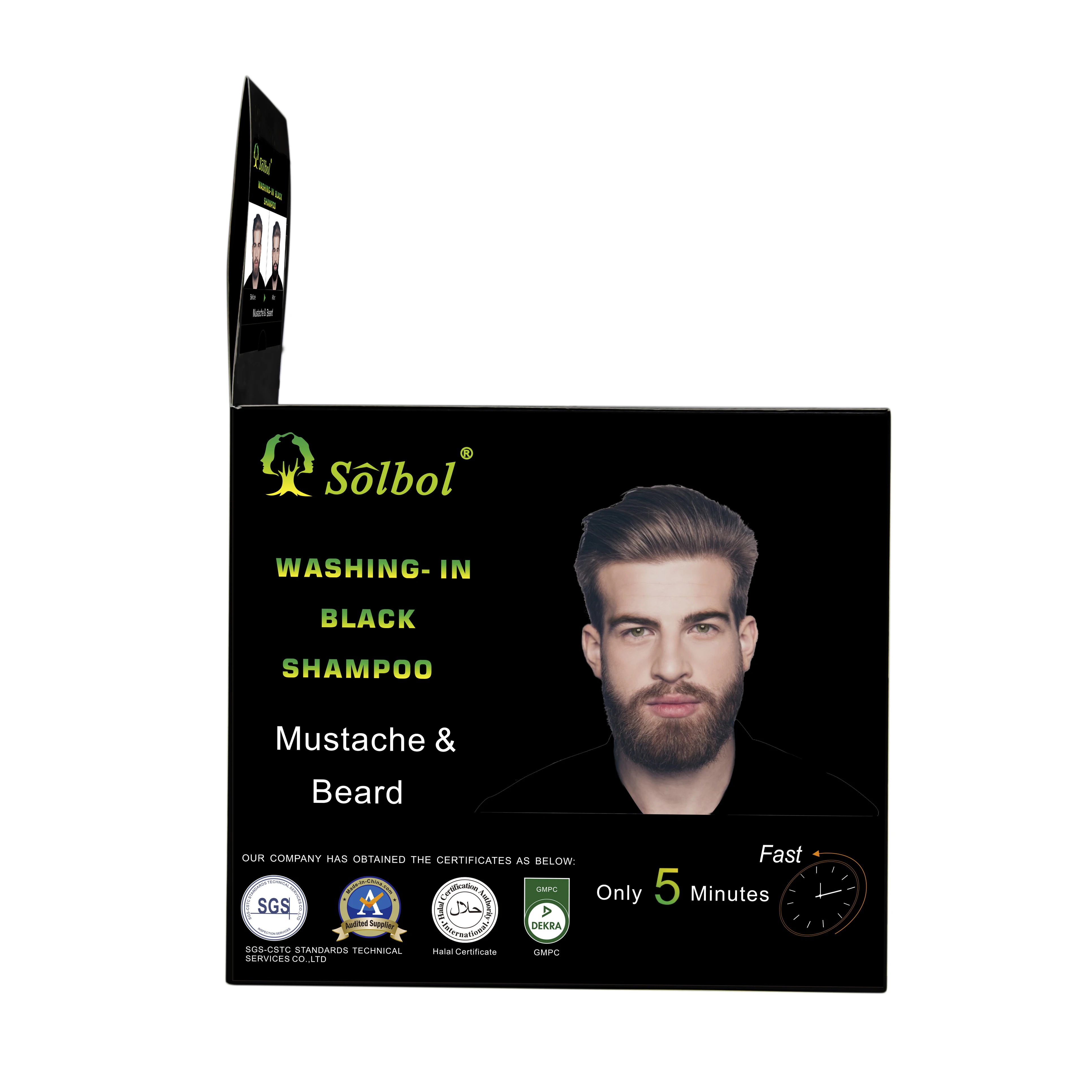 

VOJO high quality temporary beard dye products safe beard dyeing shampoo, Black
