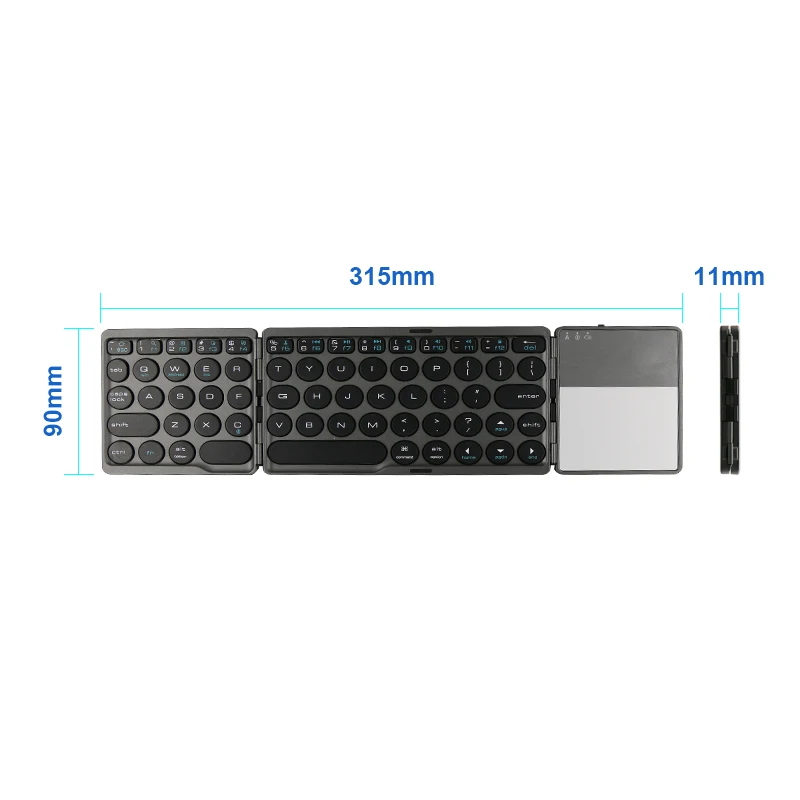 

China Wholesale Competitive Price Multi Devices Computer Wireless Foldable Keyboard with touchpad, Black