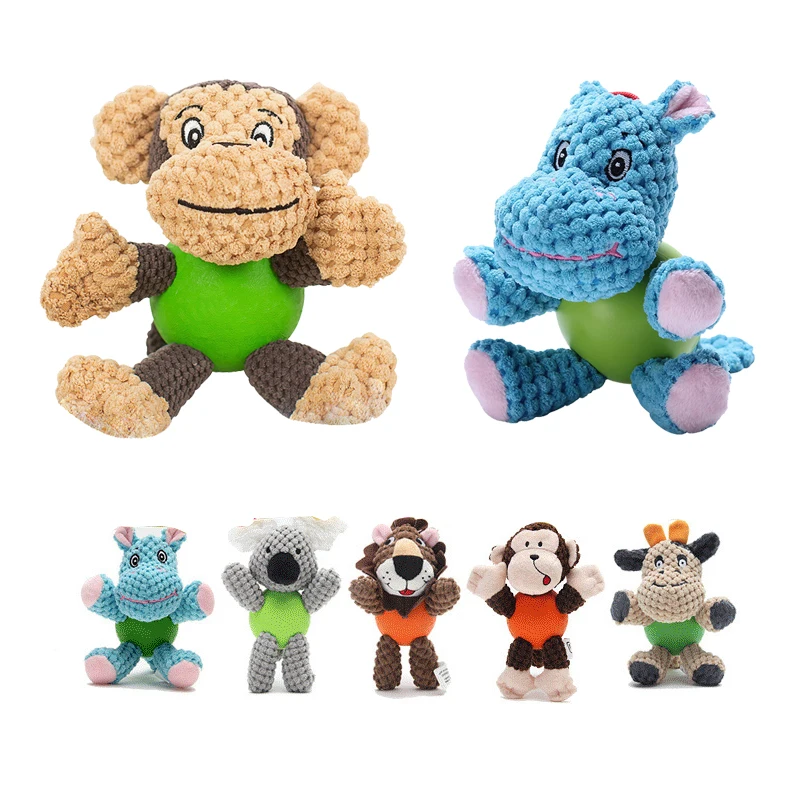 

Wholesale Manufacturer Safety Cartoon Round Ball Sounding Plush Toys Bite Resistant Teeth Cleaning Dog Pet Supplies