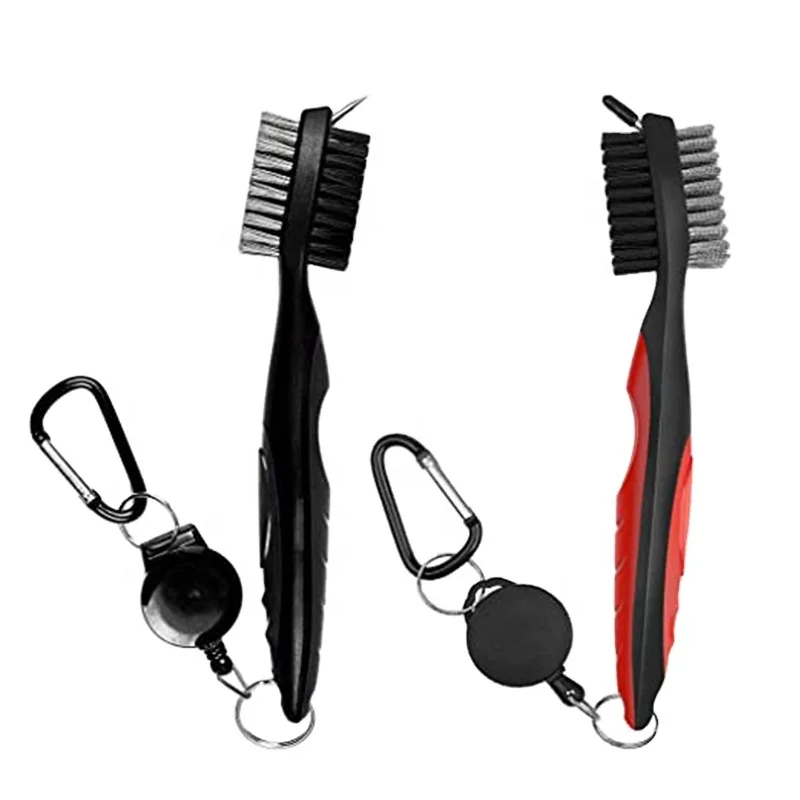 

Blue And Red Black Golf Club Brush and Club Cleaner Lightweight Easily Attaches to Golf Bag, Blue, red, black, customized
