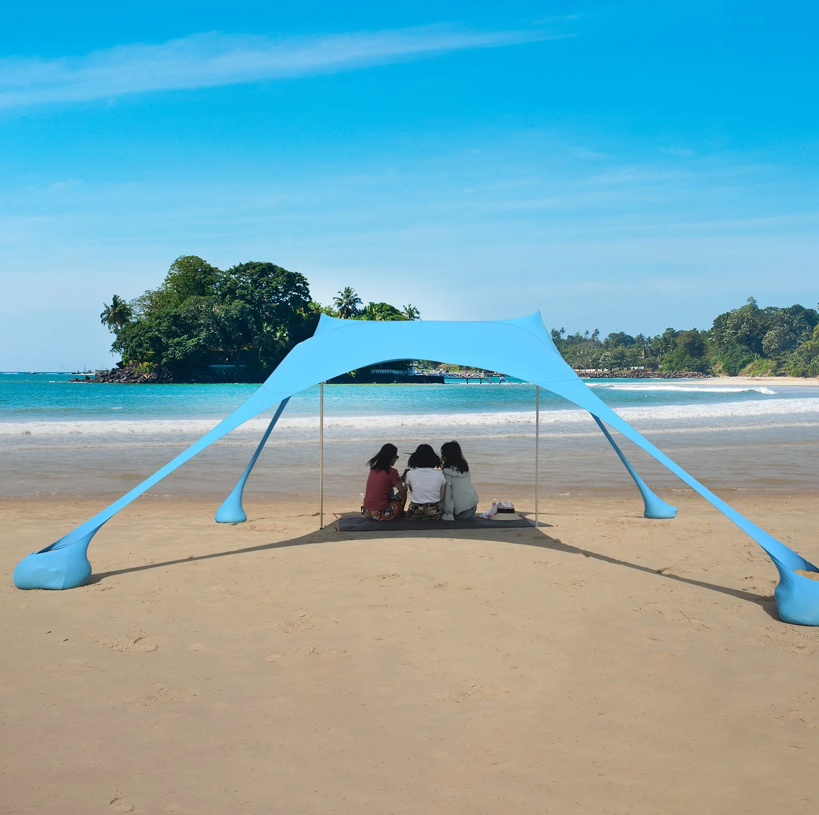 

Custom Design North America Pop up Beach Sun Shade Tent Camping  for Two Persons, Blue or customization.
