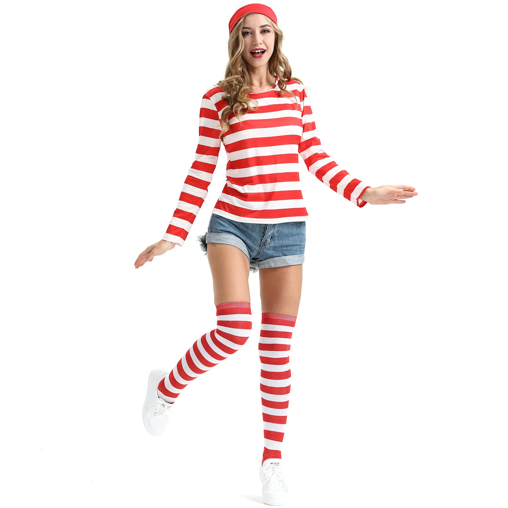 

amazon top seller casual sexy santa claus Men Women British Anime Smart Wary Striped Christmas Clothes Set Costumes Cosplay, Picture shown