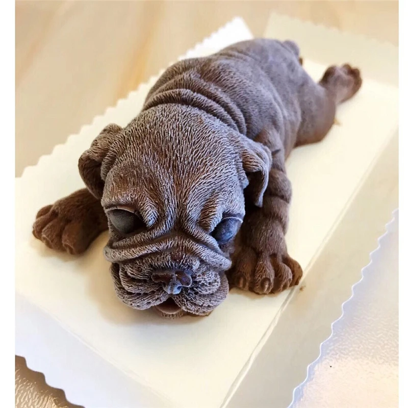 

Pug Dog Cake Silicone Mold Fondant Cake Chocolate Candy Moulds Cookies Pastry Biscuits Mould Decorating Baking Tools, Picture