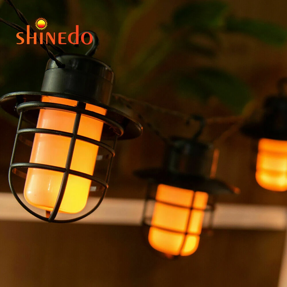 New Design Waterproof Solar Powered Flame LED String Lights Outdoor For Garden Park Decoration
