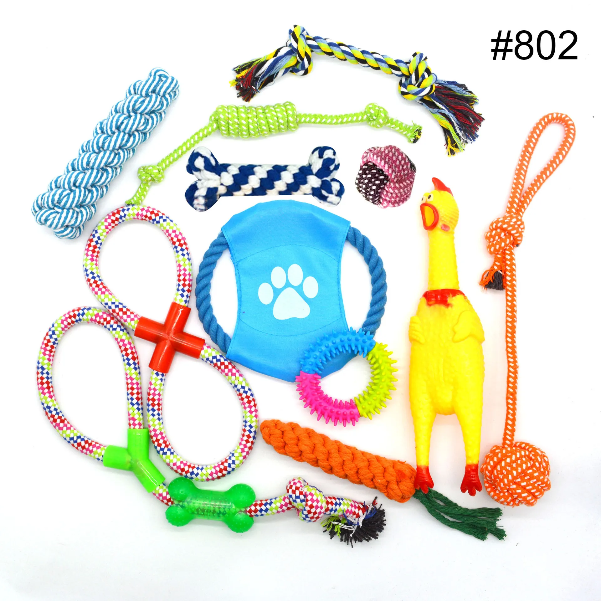 

Wholesale pet toy setdog toy cotton rope chewing toymolar toys creaming chicken, Multicolor