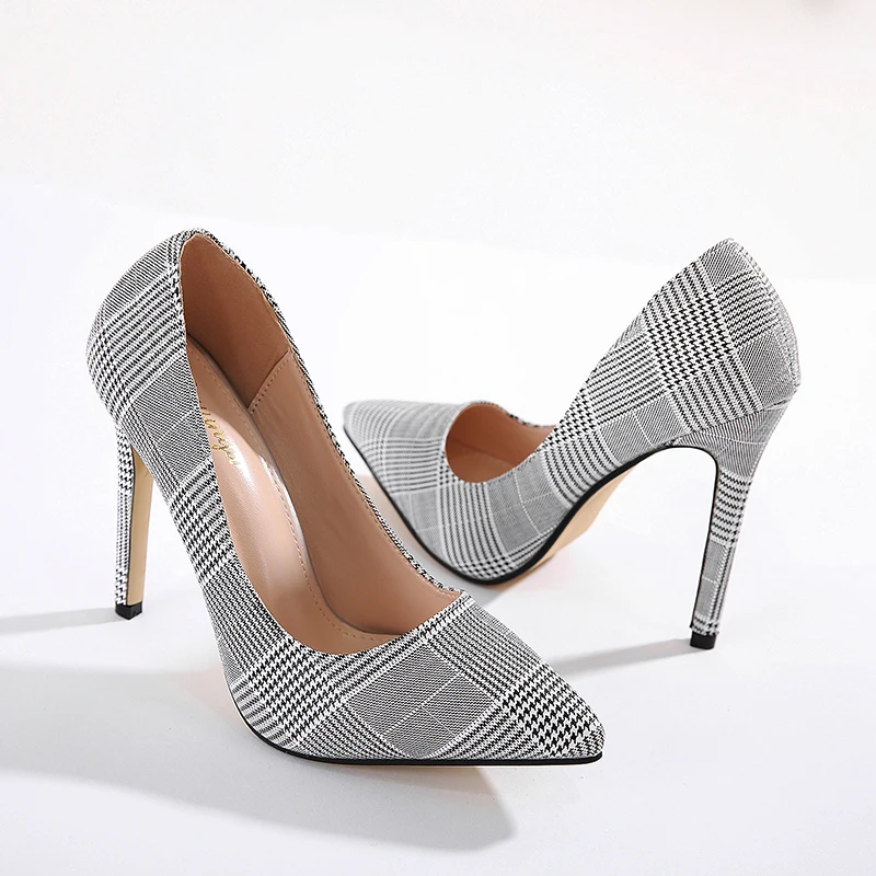 

ISEEYOUFIRST Shoes Woman Fashion Pointy Toe PU Leather New Style Shoes Stiletto High Heels Formal Pump Beige Wholesale Summer