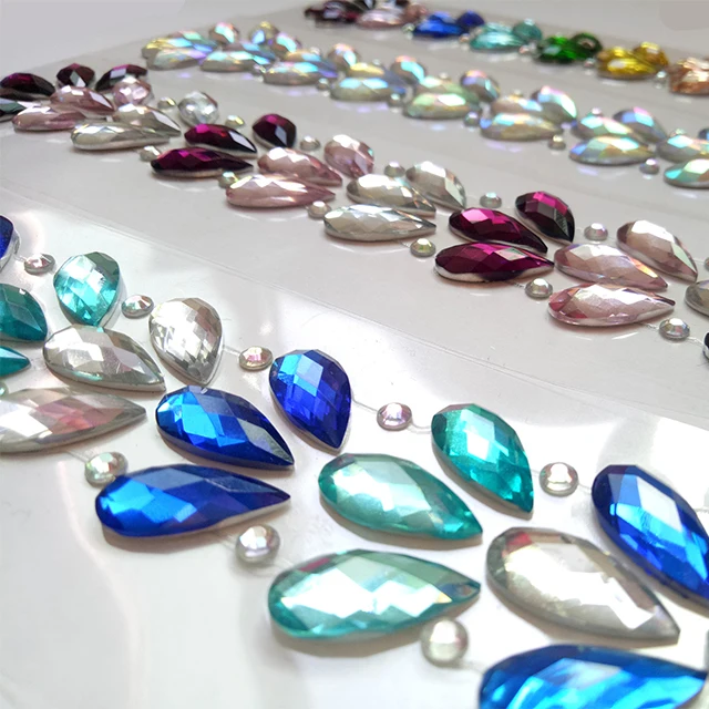 
women self adhesive crystal bead head band hair jewelry for braids 