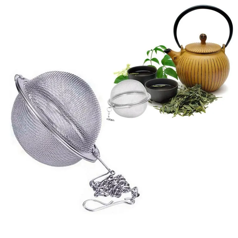 

Creative Stainless Steel Balls Sphere Locking Spice Tea Ball Strainer Mesh Infuser Tea Tool Filter Infusor H363