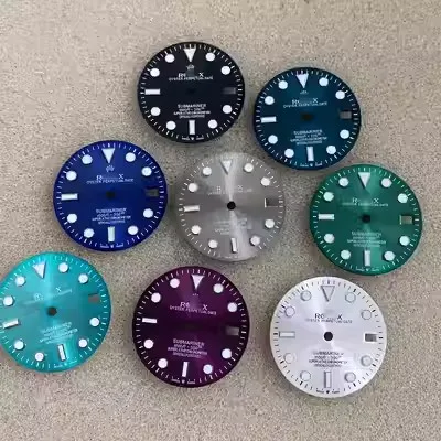 Watch Dial With Green Luminous 29mm Mechanical for NH35/NH36/4R/7S