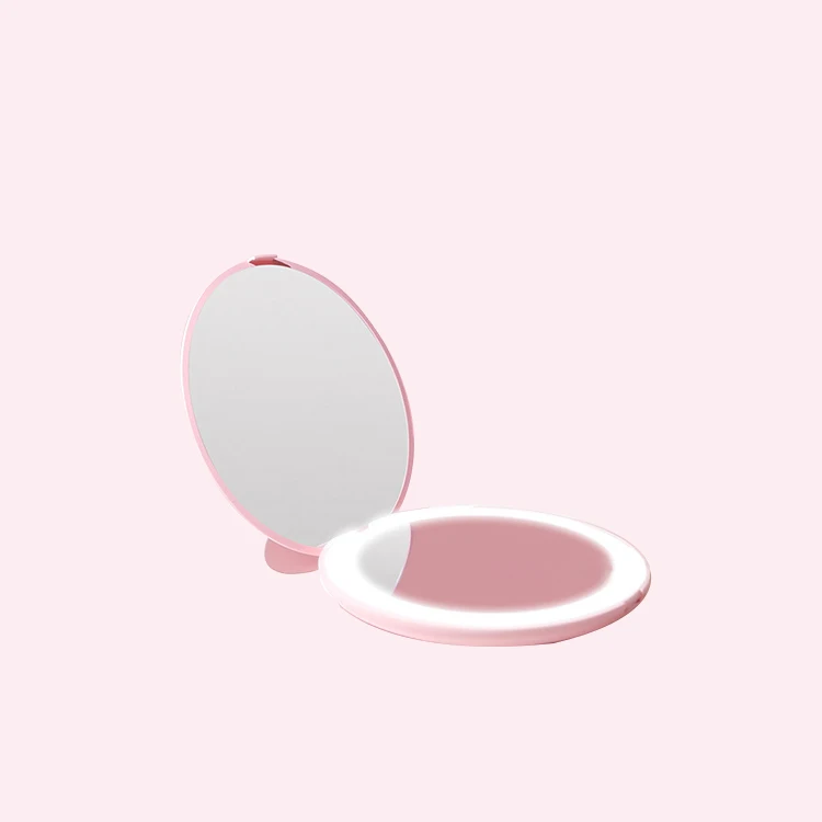 

Cosmetic Mirror Beauty Portable Travel Pocket Mirror Round Shape Mirror With LED Light