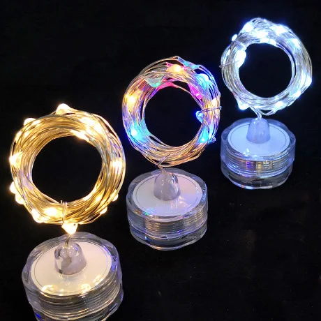 Hot sale Vase Bottle Fairy Light 2M 20LED Underwater Candle Submersible Copper Wire String Light for christmas decoration
