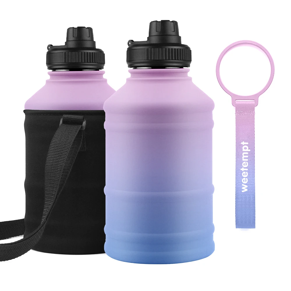 

Hot sale 2.2L gym Single Wall Gallon Water Bottle large capacity 64oz colorful stainless steel water bottle