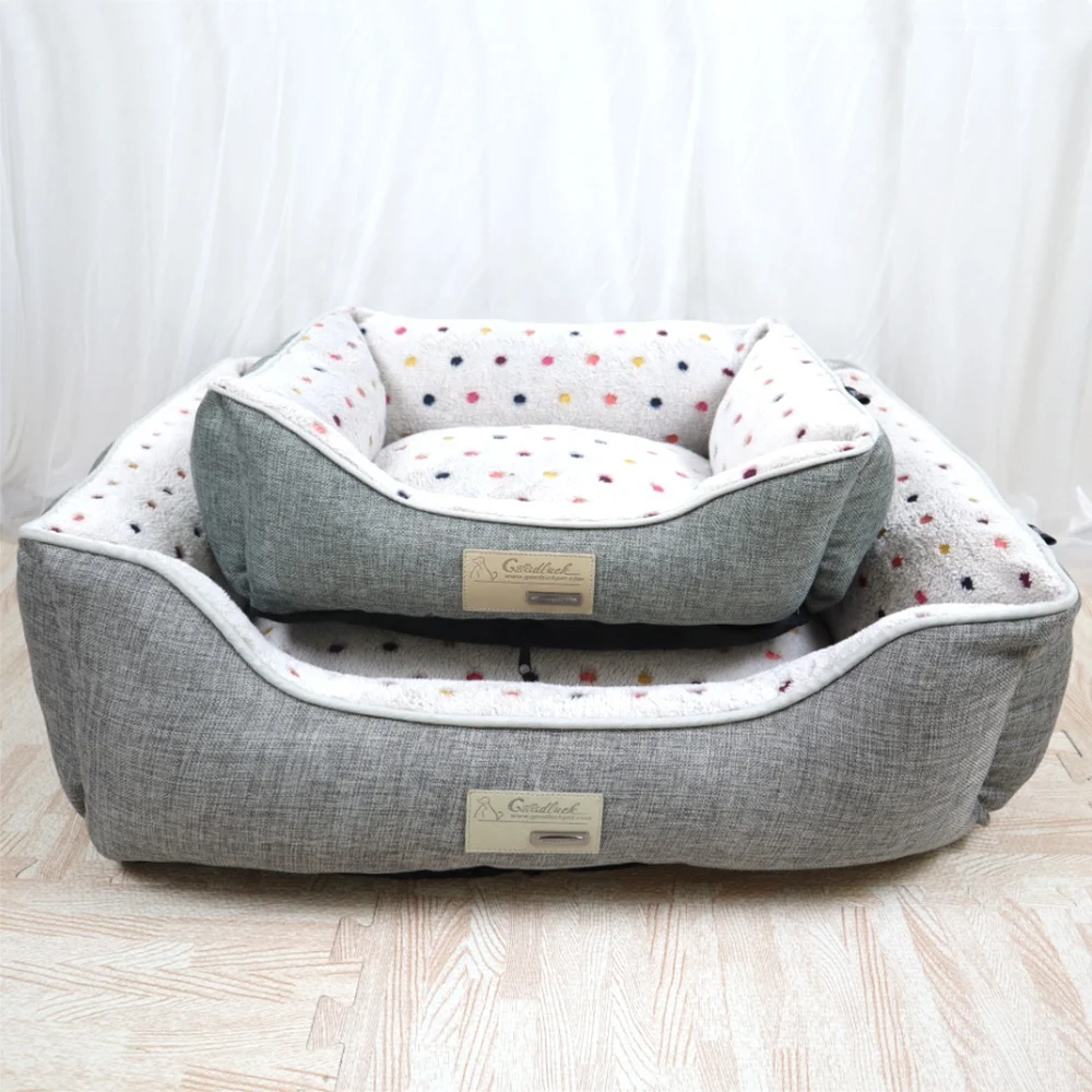 

2020 wholesale luxury plush comfy calming easy clean pet bed for dog, Aa36-17gray