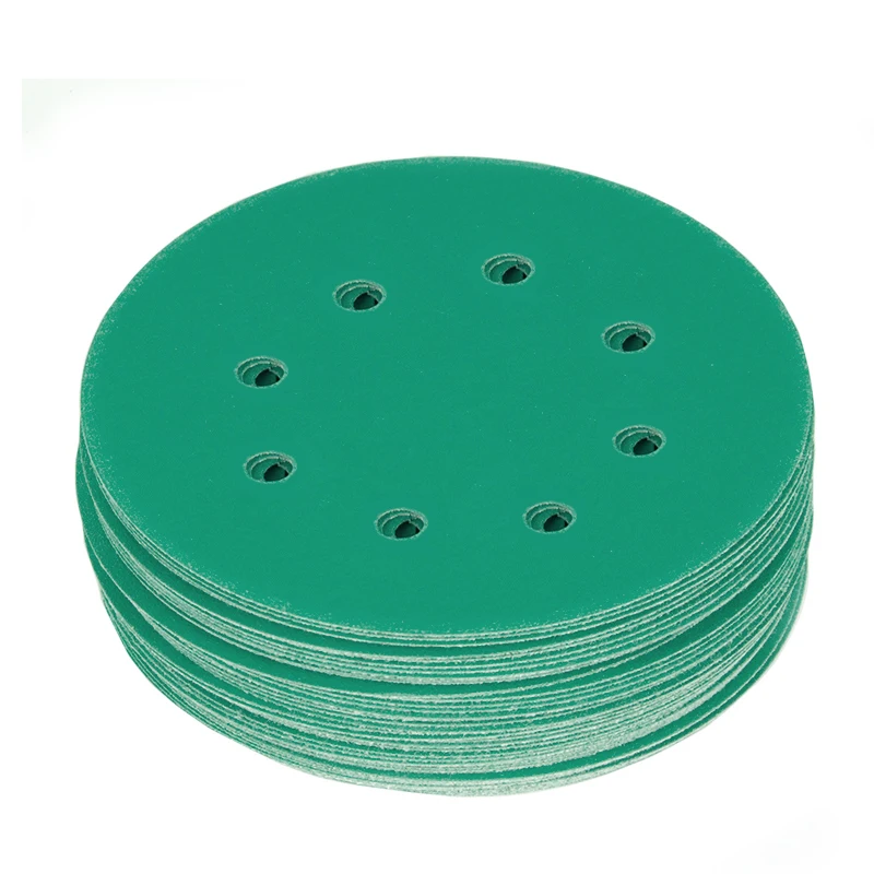 Wholesale 6 inch Automotive Sandpaper 6 PSA Sanding Pads Green Film Autubody Sandpaper Disk