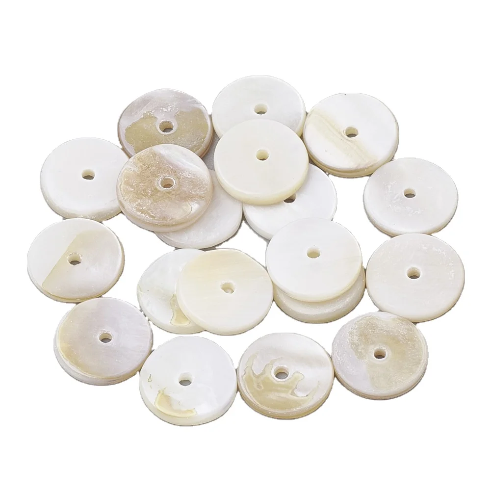 

Pandahall 6mm Creamy White Flat Round Freshwater Shell Coin Beads