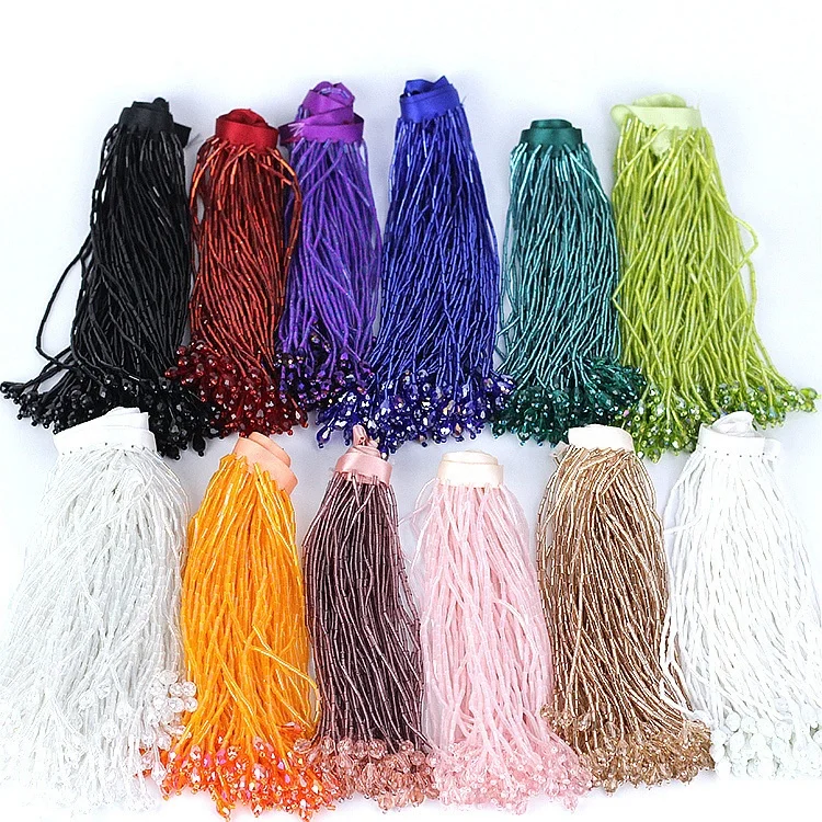 

G002 Crystal glass hanging style curtain tassel lace skirt beaded fringe tassel clothing handmade accessories