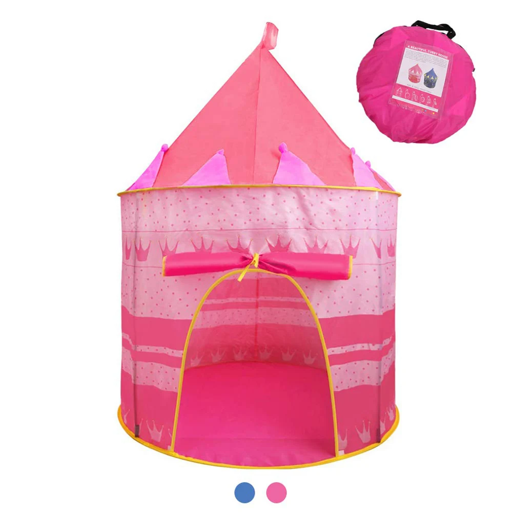 

TY Play Tent Portable Foldable Tipi Prince Folding Tent Children Boy Castle Cubby Play House Kids Gifts Outdoor Toy Tents