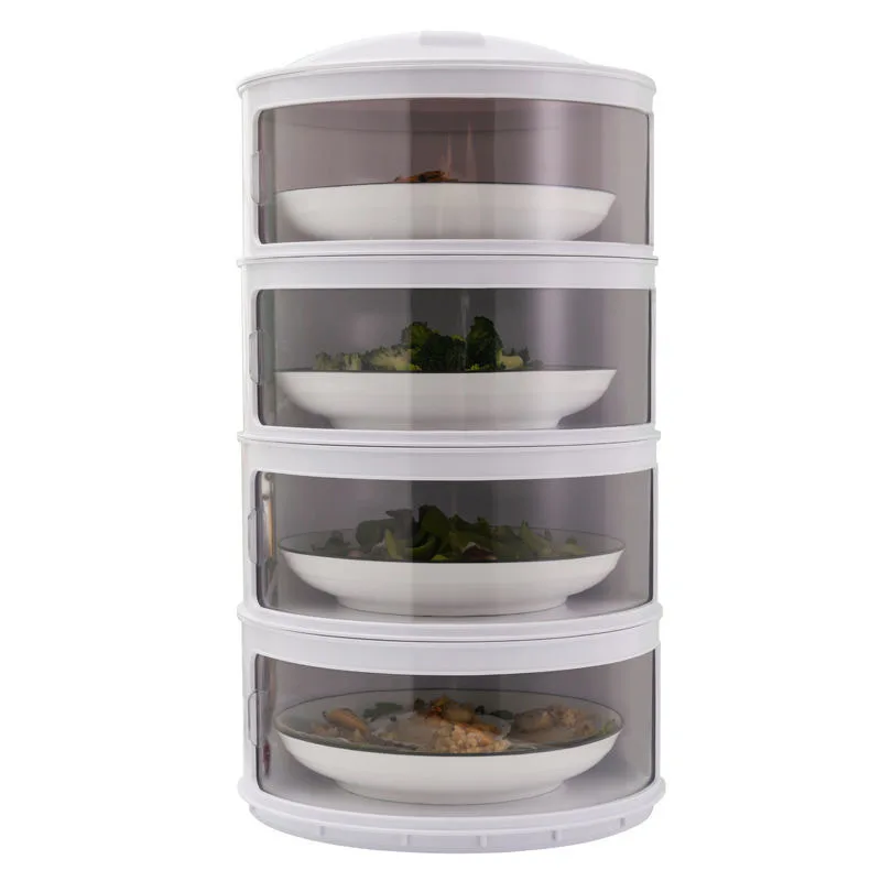 

A2213 Foldable Eco Friendly Transparent Ort Container Dustproof Boxes Multilayer Storage Cover Keep Freshness Food Storage Box, Clear