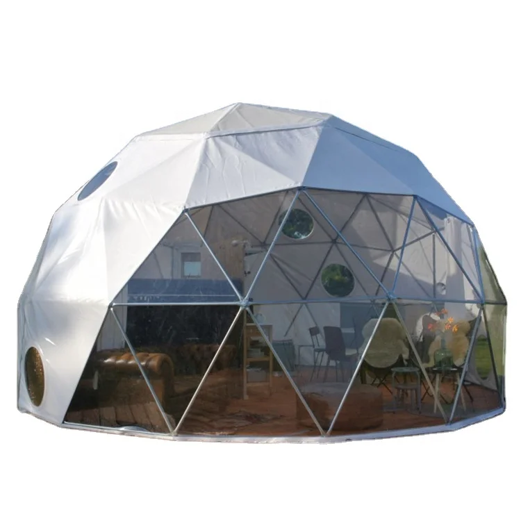 

Factory directly sale camping outdoor geo coffee geodesic 6M dome shaped tent for glamping