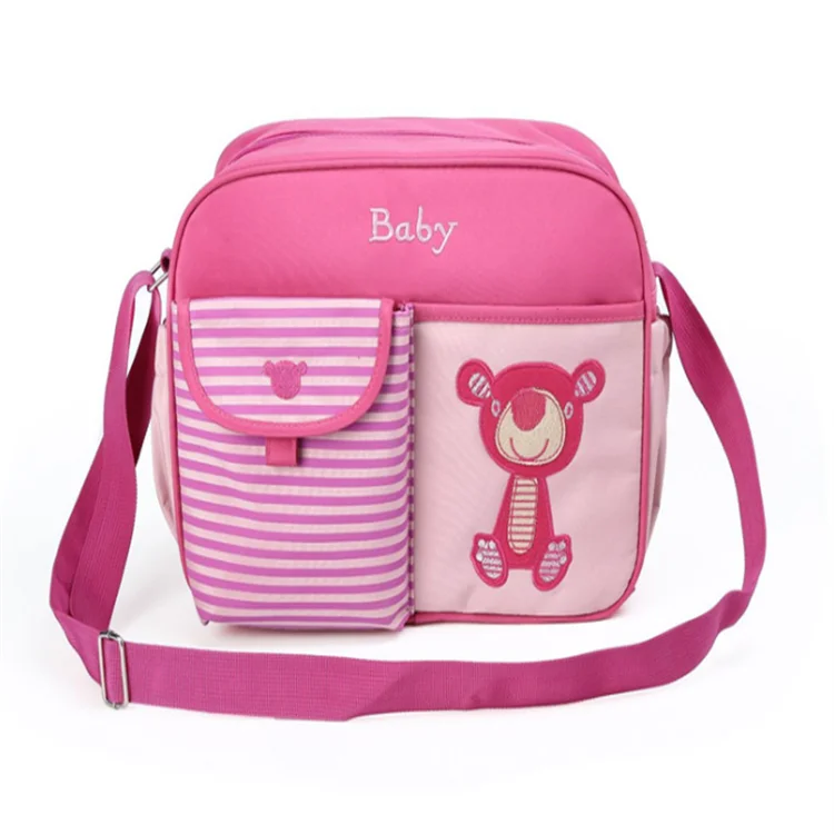 

Wholesale Multifunctional Silk Printing Bear Microfiber Baby Bottle Diaper Sling Bag, Picture show