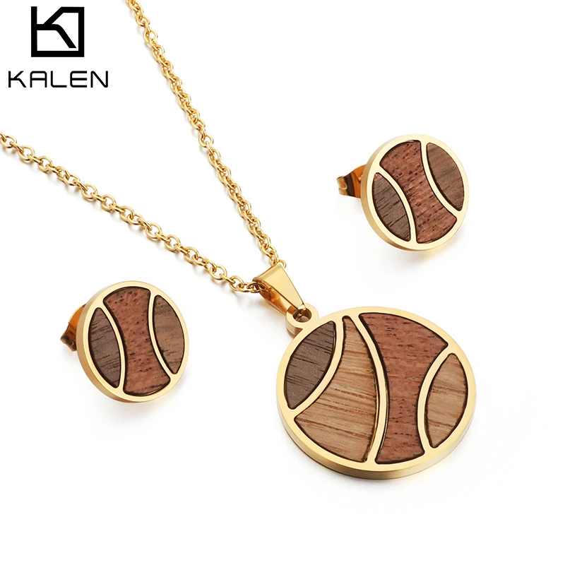 

Supplier Wholesale Jewelry Set Beautiful Round Pendant Necklace With Earrings, Gold/rose gold/silver