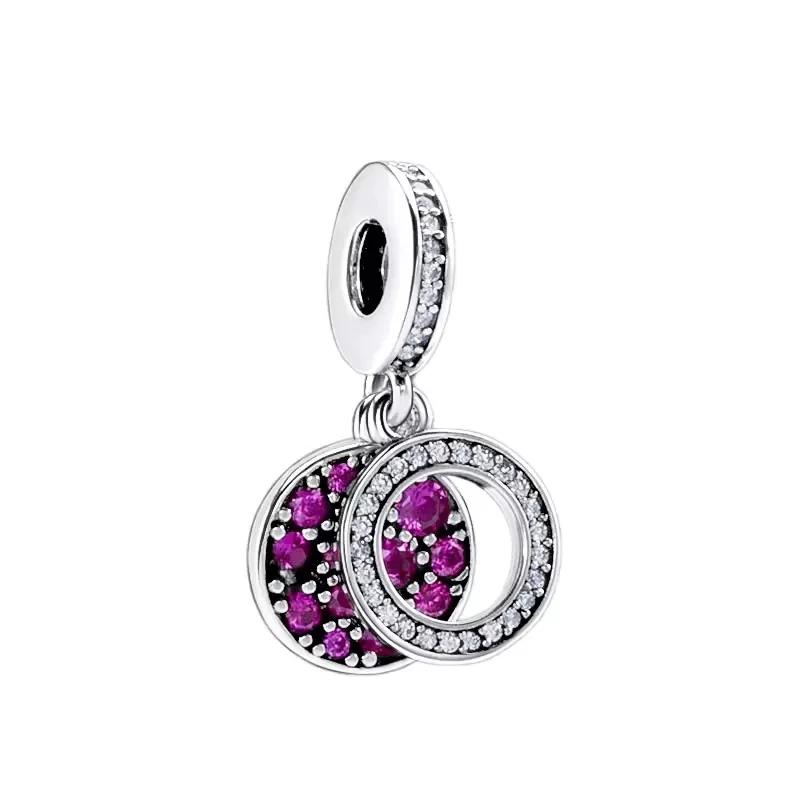 

2022 New Spring 925 Sterling Silver Disc Double Dangle Pendant Charm Bead Fits European Jewelry Charm Bra