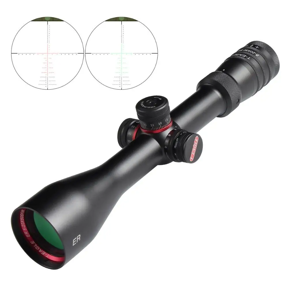 

T-Eagle ER 5-20x50 SFIR Hunting Rifle scope No Parallax RED GREEN illumination hunting equipment for pcp Air gun riflescope, Black