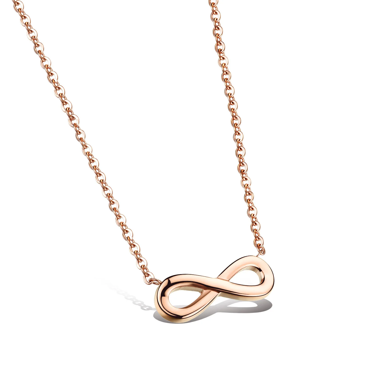 

Elegant Gold Plated Infinity Pendant Necklace Stainless Steel Figure Number 8 Necklace Wholesale