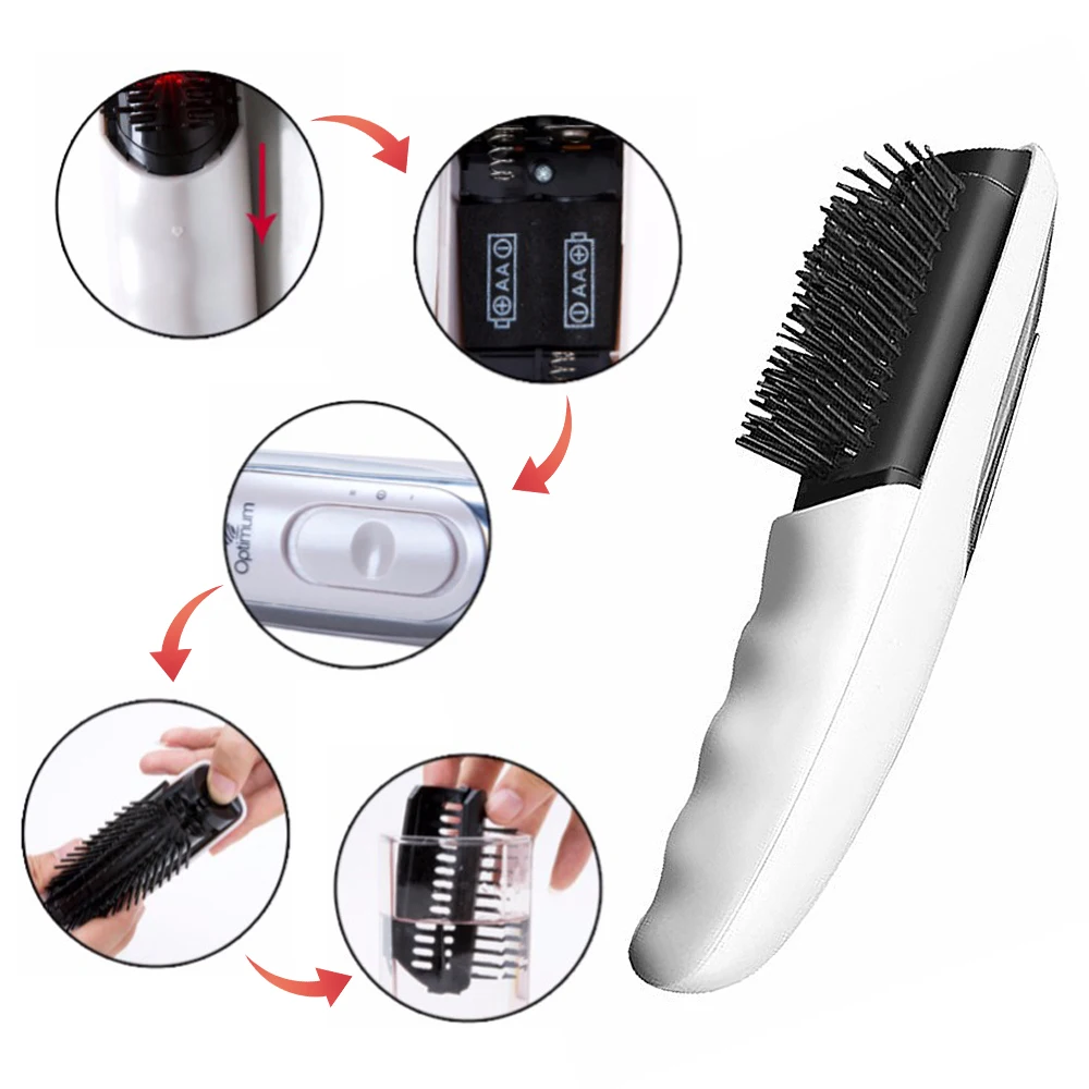 

Electric massage comb head massage device long hair comb hairdressing straight hair care and health comb, White