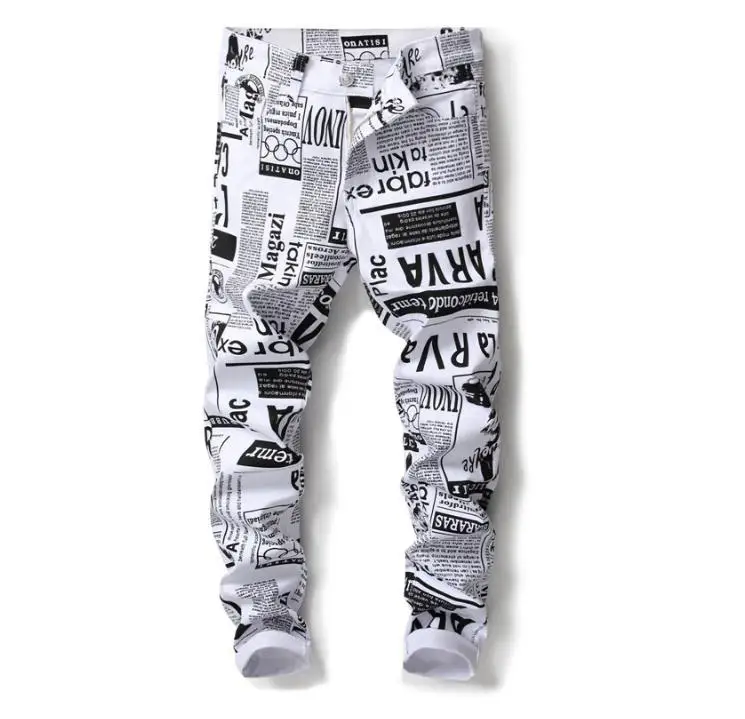 

Letter Printed Teenagers jeans Fashion Slim Trousers