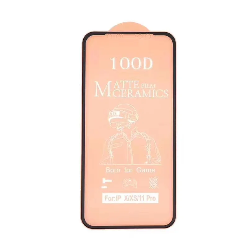 

100d Ceramic Nano Glass Matte Anti Shock Phone Screen Protector For iPhone 12 Pro Max 11 Xs Max XR 8 7 6, Transparency 99% color