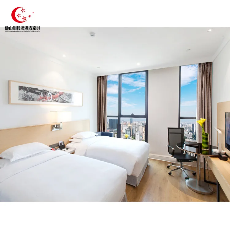 
Foshan Veneer Commercial Apartment Bedroom Set Hotel Furniture 