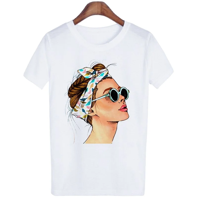 

Women's Short-sleeved T-shirt Student Loose Bottoming Shirt Round Neck Printing Tee