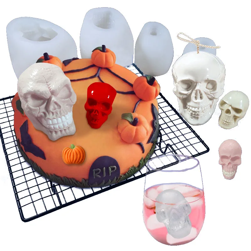 

3d Life size Skullcandy Crossbones human skeleton mold candle resin skull silicone mould