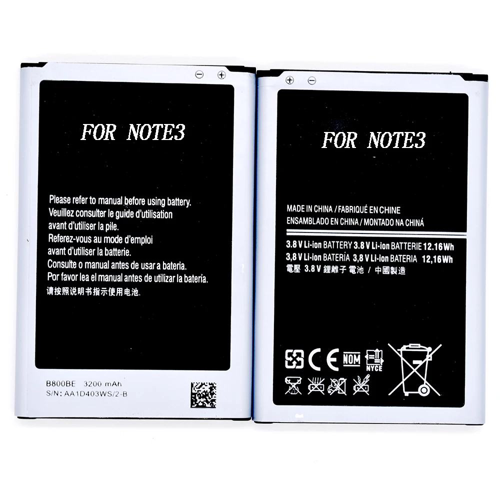 

100%Original Battery For Samsung Galaxy Note 3 N900 N9002 N9005 N9006 N9008 B800BU B800BC Replacement Battery 3200mAh