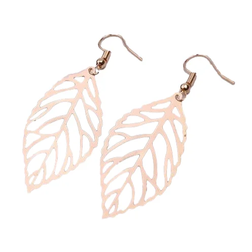 

custom silver jewelry Hollow Leaves 925 Silver Gold Plated Earrings fashion party gift 925 Sterling silver earring, White gold (rose gold, yellow are avaliable)