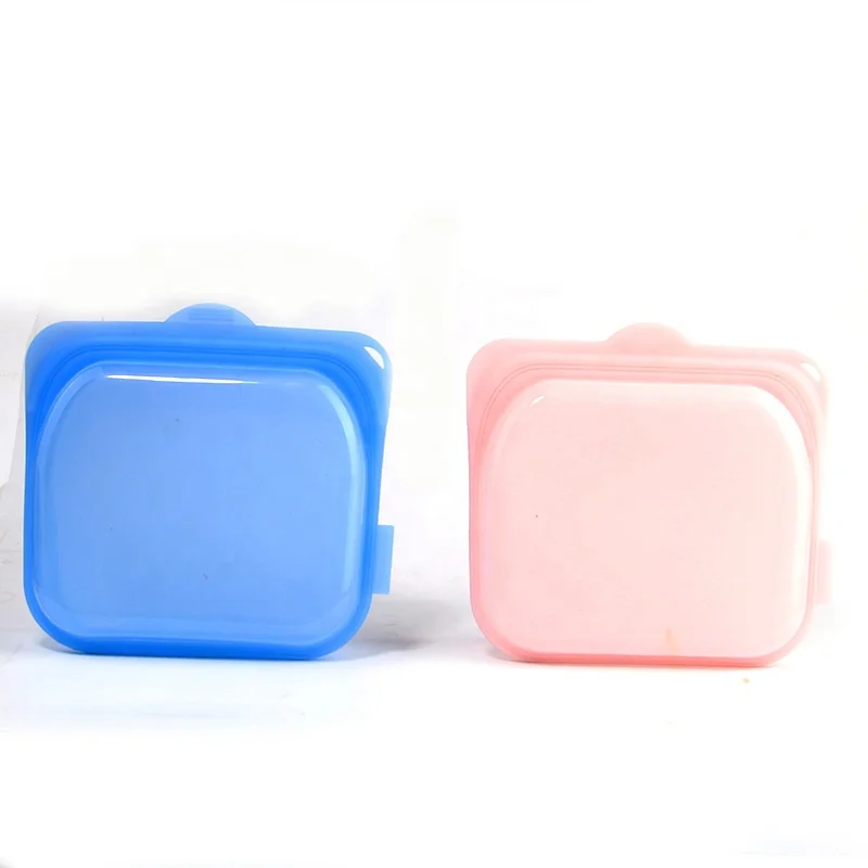 

New Item Reusable Vacuum Sealed Silicone Food Preservation Bag Storage Bag For Refrigerator Microwave Oven, Whit blue green pink