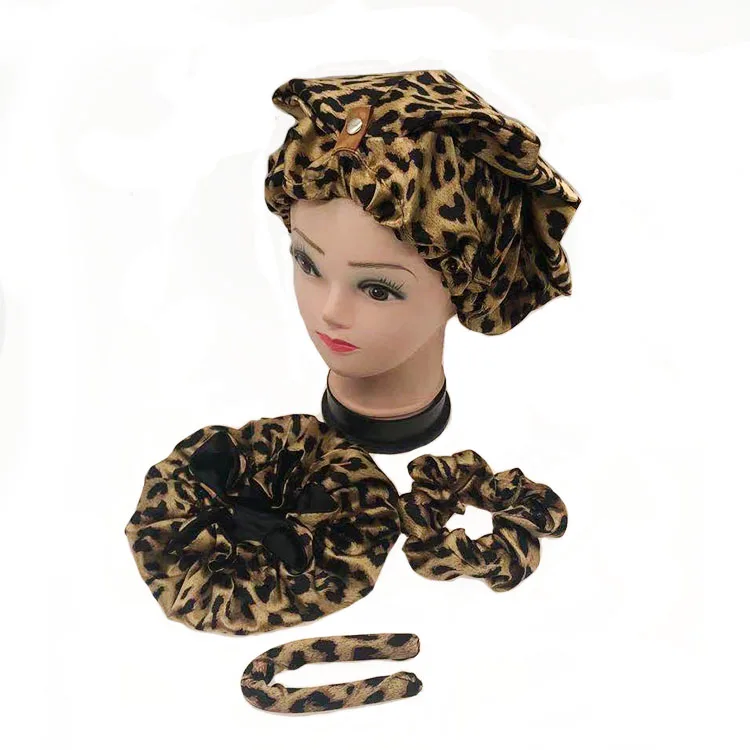 

Wholesale a set Mommy and Kid's Bonnets Double Layers for Kid and long Tail Silky Satin Bonnet