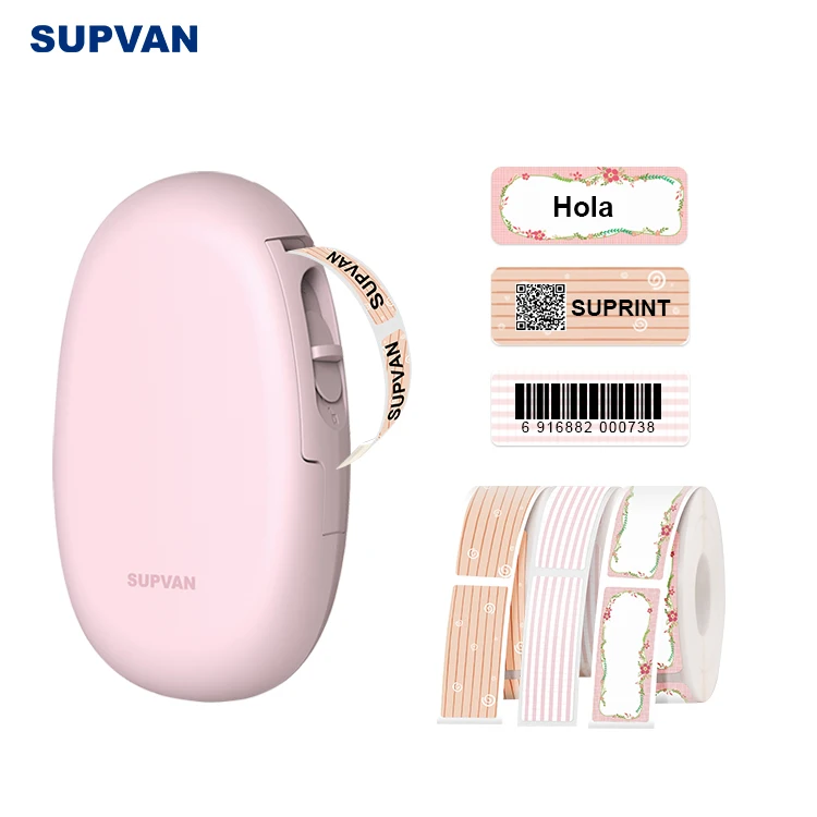 

Wholesale Portable Label Maker Id Card Thermal Printer, White pink green