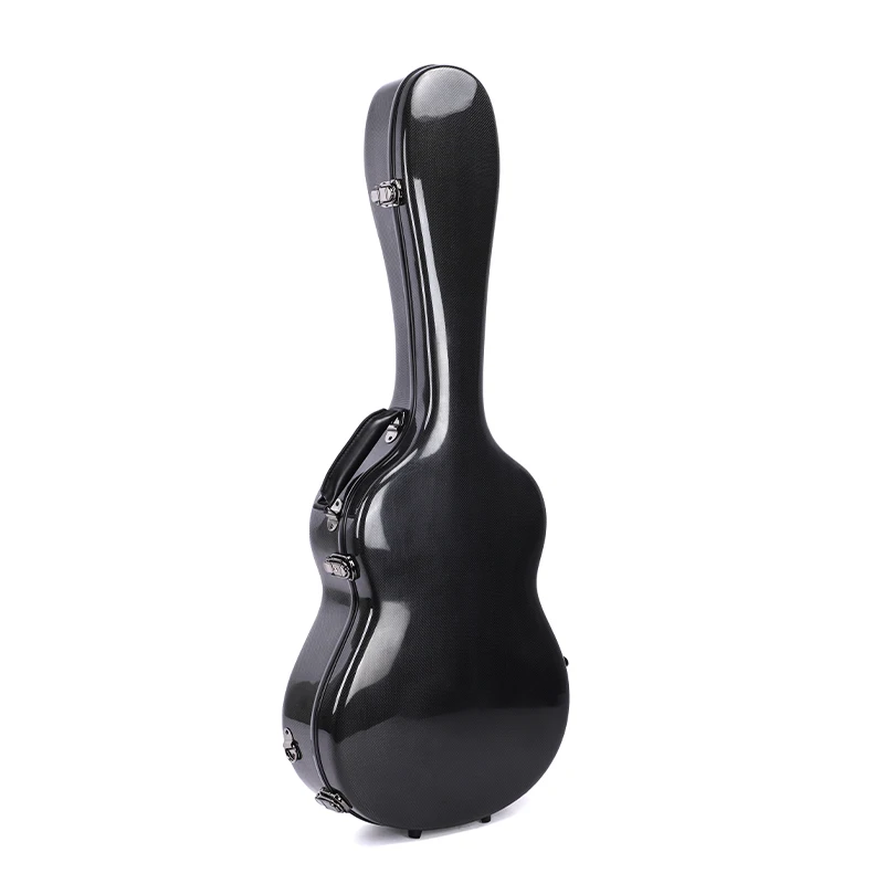 

Classic guitar case, high-grade Fiberglass Hard Case, With leather handle, suitable for OM/000 guitar Instrument Bags & Cases, Black