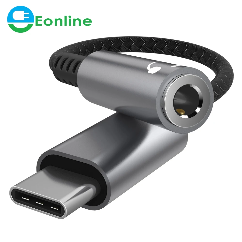 

EONLINE DAC Earphone Amplifier USB Type C to 3.5mm Headphone Jack Audio adapter Digital Decoder AUX Converter for Xiaomi Huawei
