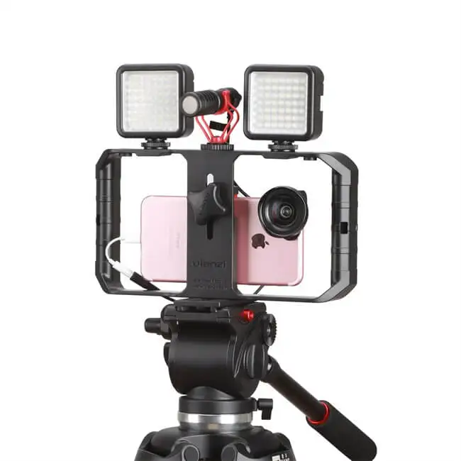 

Ulanzi U-Rig Pro Smartphone Video Rig w 3 Shoe Mounts Filmmaking Case Handheld Phone Video Stabilizer Grip Tripod Mount Stand, Black