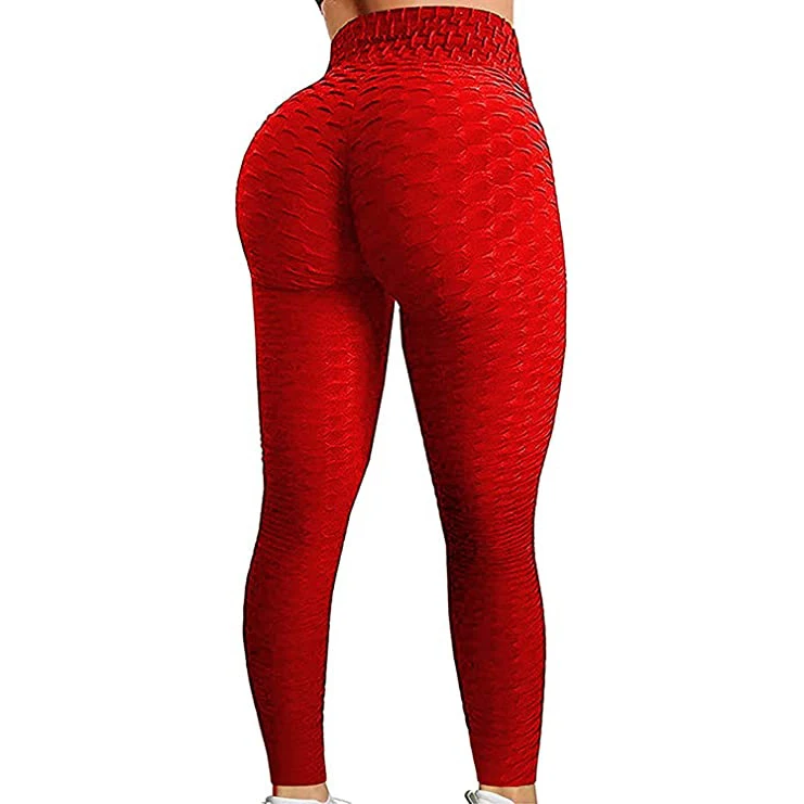 

Hot Selling Women Slimming Gym Fitness Workout High Waisted Textured Scrunch Butt Lift Yoga Pants Tights leggings, Picture