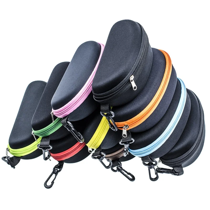 

Dachuan Sunglasses Case EVA Zipper Glasses Accessories Box Large Black Cheap Portable Eyeglasses Hook Hard Holder Glasses Bag
