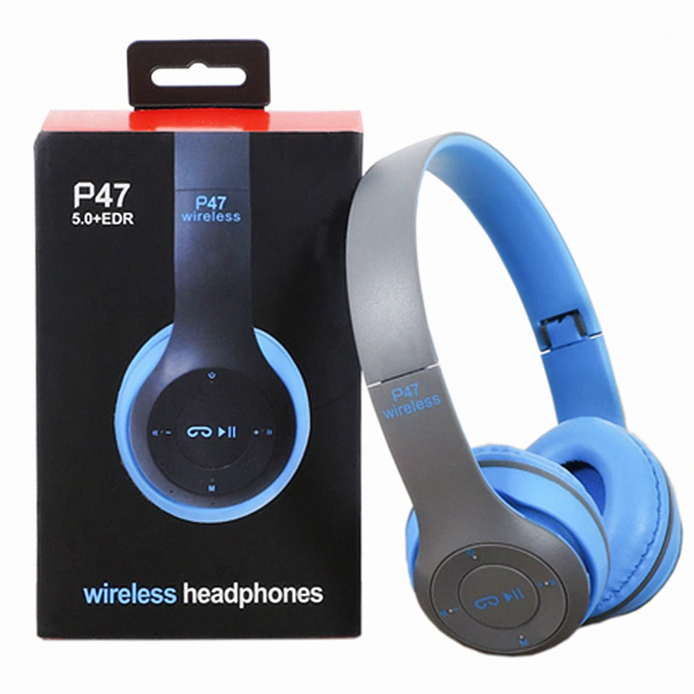 

Headphones wireless blue tooth P47 earphone Foldable headset for mobile phone or computer audifonos AUX line TF card, 5 color