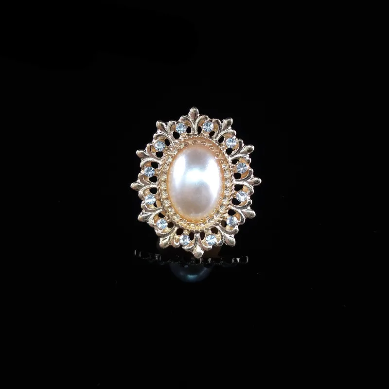 

Rose Gold-Tone Rhinestone brooches Big Pearl Crystal Wedding Bouquet kit