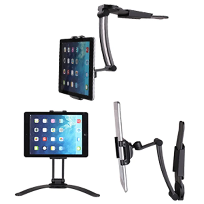 

Kitchen Cabinet Desktop Cell Phone Tablet Arm Mount Stand, Black/silver