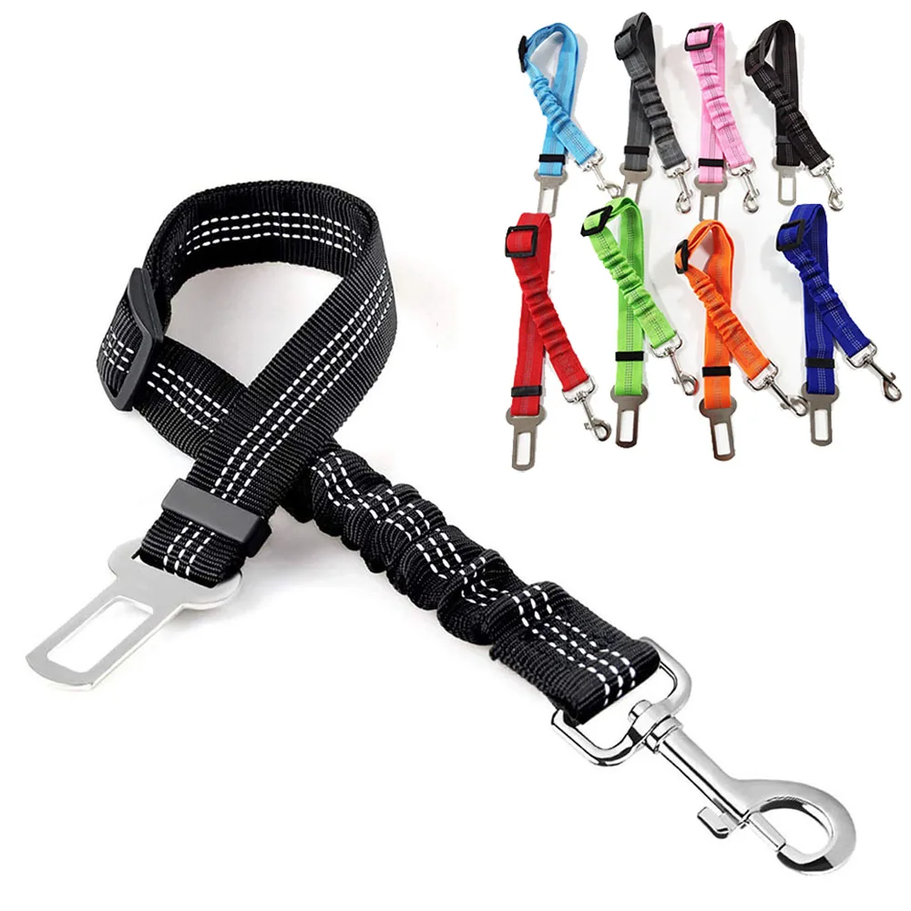 

Dropshipping Amazon Top Seller Pet Accessories Adjustable Nylon 50-75 Pet Products Reflective Cheap Seat Belts Dog Car Seat Belt, Blue, black, red, orange, gray, pink, fluorescent green